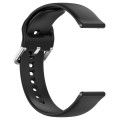 For CMF Watch Pro D395 22mm Solid Color Silver Buckle Silicone Watch Band, Size:S(Black)