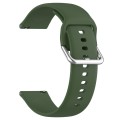 For CMF Watch Pro D395 22mm Solid Color Silver Buckle Silicone Watch Band, Size:S(Army Green)