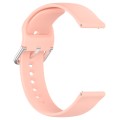 For CMF Watch Pro D395 22mm Solid Color Silver Buckle Silicone Watch Band, Size:S(Light Pink)