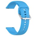 For CMF Watch Pro D395 22mm Solid Color Silver Buckle Silicone Watch Band, Size:S(Sky Blue)