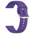 For CMF Watch Pro D395 22mm Solid Color Silver Buckle Silicone Watch Band, Size:S(Purple)