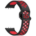 For Samsung Galaxy Fit 3 Two Color Breathable Silicone Watch Band(Black Red)