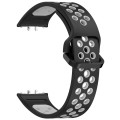 For Samsung Galaxy Fit 3 Two Color Breathable Silicone Watch Band(Black Grey)
