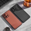 For Motorola Edge 40 Neo Cloth Texture PU + TPU Phone Case(Brown)