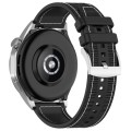 22mm Hybrid Nylon Braid Silicone Watch Band(Black)