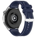 22mm Hybrid Nylon Braid Silicone Watch Band(Midnight Blue)