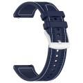 22mm Hybrid Nylon Braid Silicone Watch Band(Midnight Blue)