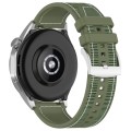 22mm Hybrid Nylon Braid Silicone Watch Band(Green)