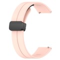 18mm Groove Folding Black Buckle Silicone Watch Band(Light Pink)