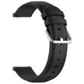 For CMF Watch Pro D395 22mm Round Tail Genuine Leather Watch Band(Black)