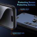 For iPhone SE 2022 / SE 2020 Shockproof Metal Ring Holder Phone Case(Blue)
