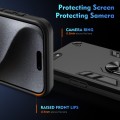 For iPhone 8 Plus / 7 Plus Shockproof Metal Ring Holder Phone Case(Black)
