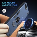 For iPhone 8 Plus / 7 Plus Shockproof Metal Ring Holder Phone Case(Blue)