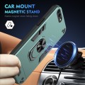 For iPhone 8 Plus / 7 Plus Shockproof Metal Ring Holder Phone Case(Green)