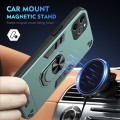 For iPhone 11 Pro Max Shockproof Metal Ring Holder Phone Case(Green)