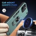 For iPhone 12 Pro Shockproof Metal Ring Holder Phone Case(Green)