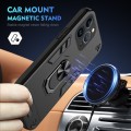 For iPhone 13 Pro Max Shockproof Metal Ring Holder Phone Case(Black)