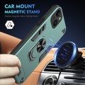 For iPhone 14 Shockproof Metal Ring Holder Phone Case(Green)