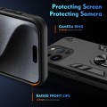 For iPhone 14 Pro Shockproof Metal Ring Holder Phone Case(Black)