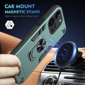 For iPhone 14 Pro Shockproof Metal Ring Holder Phone Case(Green)