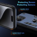 For iPhone 14 Pro Max Shockproof Metal Ring Holder Phone Case(Blue)