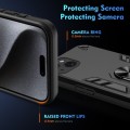 For iPhone 15 Plus Shockproof Metal Ring Holder Phone Case(Black)
