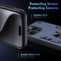 For iPhone 15 Pro Shockproof Metal Ring Holder Phone Case(Blue)