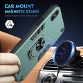 For iPhone XS / X Shockproof Metal Ring Holder Phone Case(Green)