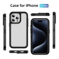 For iPhone 15 Pro Guard Life Waterproof Frosted Phone Case(Black+Transparent)