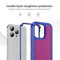 For iPhone 15 Pro Guard Life Waterproof Frosted Phone Case(Blue+Rose Red)