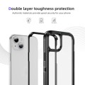 For iPhone 15 Guard Life Waterproof Frosted Phone Case(Black+Transparent)