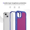 For iPhone 15 Guard Life Waterproof Frosted Phone Case(Blue+Rose Red)