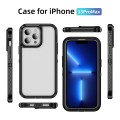 For iPhone 13 Pro Max Guard Life Waterproof Frosted Phone Case(Black+Transparent)