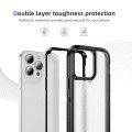 For iPhone 13 Pro Max Guard Life Waterproof Frosted Phone Case(Black+Transparent)