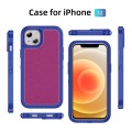 For iPhone 12 Guard Life Waterproof Frosted Phone Case(Blue+Rose Red)