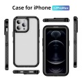 For iPhone 12 Pro Max Guard Life Waterproof Frosted Phone Case(Black+Transparent)