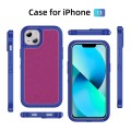 For iPhone 13 Guard Life Waterproof Frosted Phone Case(Blue+Rose Red)