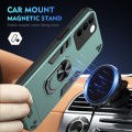 For vivo V27 Shockproof Metal Ring Holder Phone Case(Green)