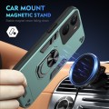 For vivo Y16 Shockproof Metal Ring Holder Phone Case(Green)