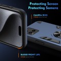 For vivo Y33s Shockproof Metal Ring Holder Phone Case(Blue)