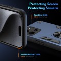 For vivo Y35 Shockproof Metal Ring Holder Phone Case(Blue)