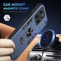 For Honor X6a Shockproof Metal Ring Holder Phone Case(Blue)