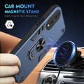 For Honor X7b Shockproof Metal Ring Holder Phone Case(Blue)
