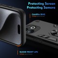 For Infinix Smart 8 Shockproof Metal Ring Holder Phone Case(Black)