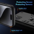 For OPPO A57 4G Shockproof Metal Ring Holder Phone Case(Black)