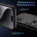 For OPPO Reno6 Lite Shockproof Metal Ring Holder Phone Case(Black)