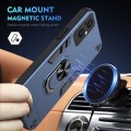 For OPPO Reno7 Z 5G Shockproof Metal Ring Holder Phone Case(Blue)