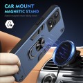 For Realme 9 Pro+ Shockproof Metal Ring Holder Phone Case(Blue)