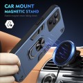 For Realme C35 Shockproof Metal Ring Holder Phone Case(Blue)