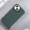 For iPhone 14 Honeycomb Radiating Lens Holder TPU Phone Case(Green)